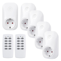 HBN Funksteckdosen Set Aus 5 Steckdosen Mit 2 Fernbedienungen, 3680W Ferngesteue
