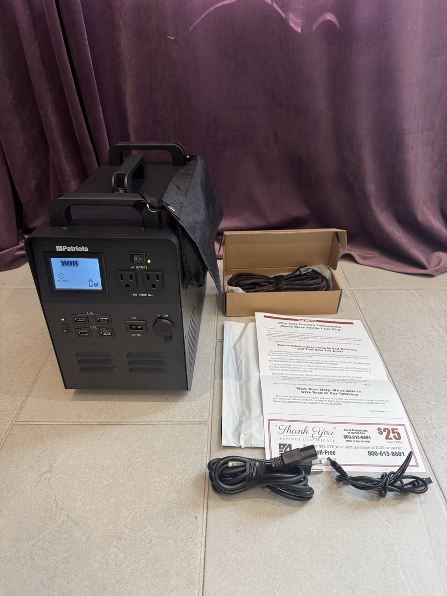 Patriot Power Generator 1800 768Wh LiFePO4 Solar Backup MPG-4.0 | eBay