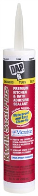 12 Pack 10.1-oz. Kwik Seal Plus Clear Kitchen/Bath Microban Caulk 7079818516
