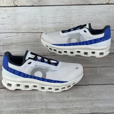 On Cloudmonster Mens Sz 11 Running Shoes Frost Cobalt Blue White