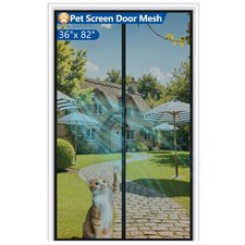 Upgraded Pet Proof Magnetic Screen Door Thicker 250g/m  Pet Screen Door Mesh ...