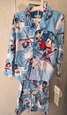 Sonic the Hedgehog Christmas Pajamas Holiday Winter Size 6-7 S Button Coat Style