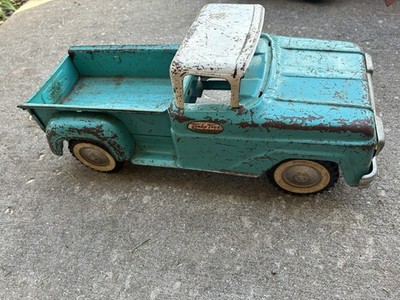 Vintage 50/60 s Tonka Pick Up Truck Toy And Trailer Blue