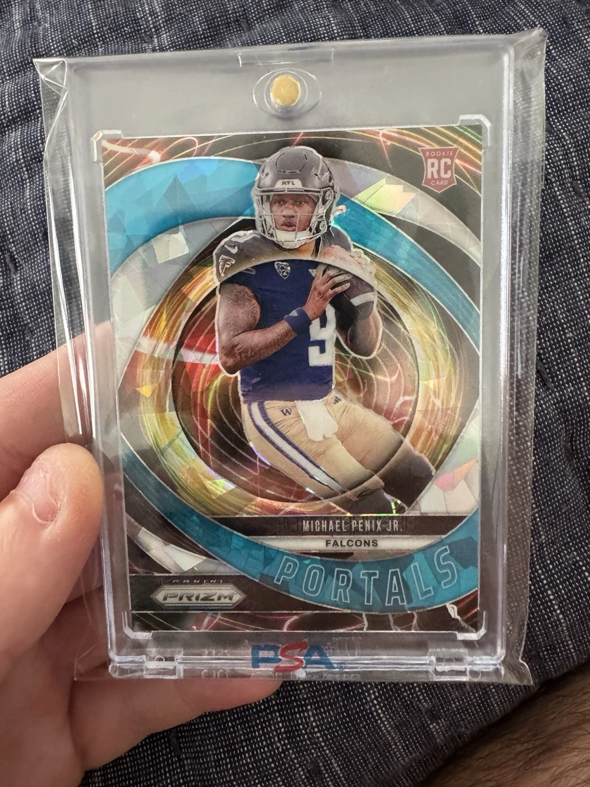 2024 Panini Prizm - Portals Michael Penix Jr. #6 Blue Ice Prizm /99 (RC)