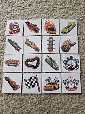 Race Car Temporary Tattoos Kids Car Racing Theme Lot of 16 Racecar