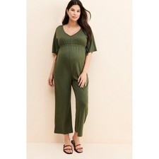 Ingrid  Isabel Maternity Wide Leg Jumpsuit Olive Green Small