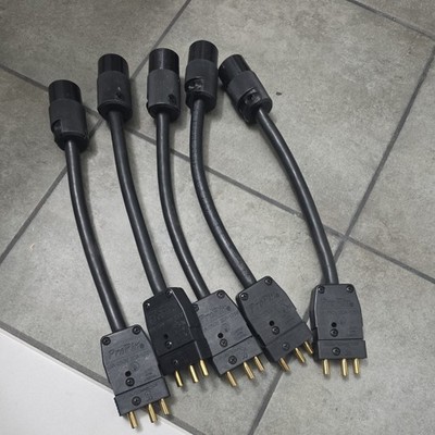 lot of 5 Stage Pin Male to Edison Female Adapter 600V Power Cable 1 ft  