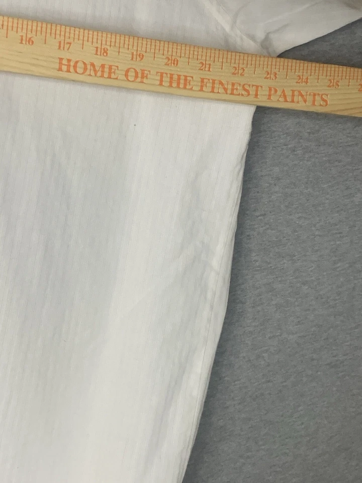 Camisa de vestir Van Heusen XL para hombre 17 36/37 blanca acanalada con botones sin arrugas Foto 3 de 4