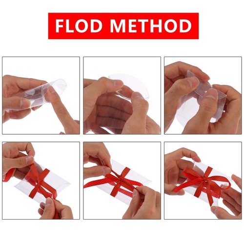 70 Pack Clear Plastic Pillow Candy Treat Gift Box for Wedding Birthday Party - Picture 4 of 9