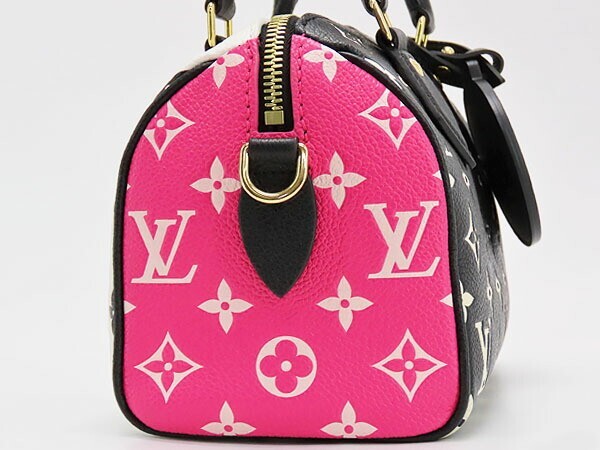 LOUIS VUITTON Speedy 20 2way Crossbody Hand Bag M46088 Black White Pink Purse LV image 4