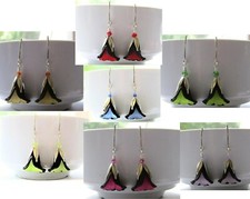 Flower Earrings Dainty Floral Dangle Gift For Nature Lover Flower Jewelry