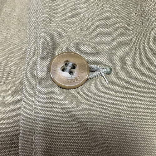 Vintage Red Head Bone Dry Hunting Jacket Heavy Canvas Hooded Sz M Green Beige - Picture 6 of 19