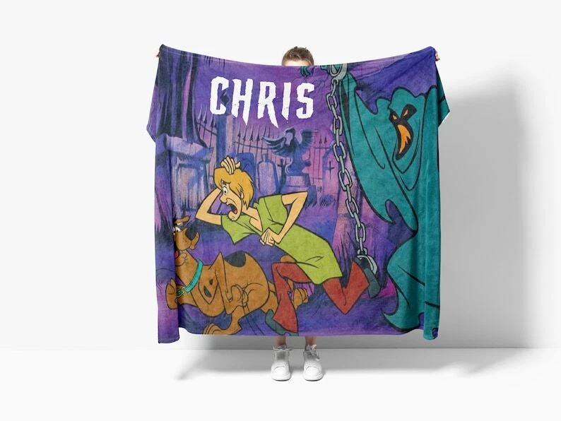 Personalized Panic Scooby Doo And Shaggy Running Way Ghost Halloween Blanket