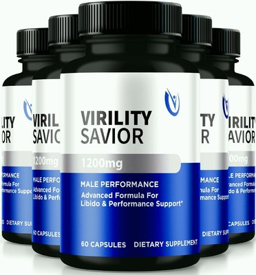(5 Pack) Virility Savior for Men, Enhancement Capsules for Maximum Performance