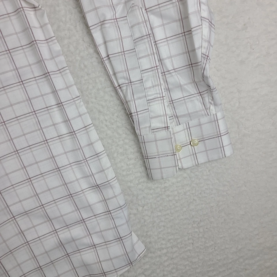 Camisa masculina Jos A Bank Signature Collection grande borgonha branca sem rugas - Imagem 2 de 4