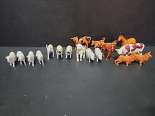 Vintage Farm Animal Toys Lot of 18 Cow Dog Pig Sheep Horse Goat Nature Mulicolor