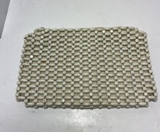 Vintage 1930/40s White Painted Wood Bead Purse Clutch Czechoslovakia