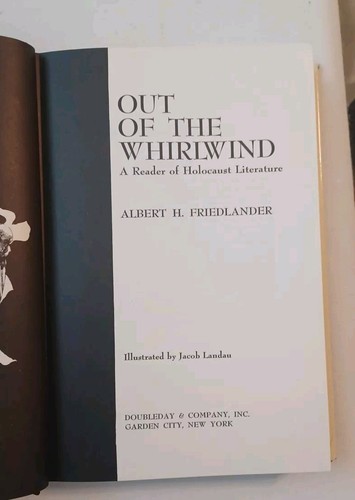 OUT OF THE WHIRLWIND - A Reader of Holocaust Literature 1968 - Picture 9 of 16