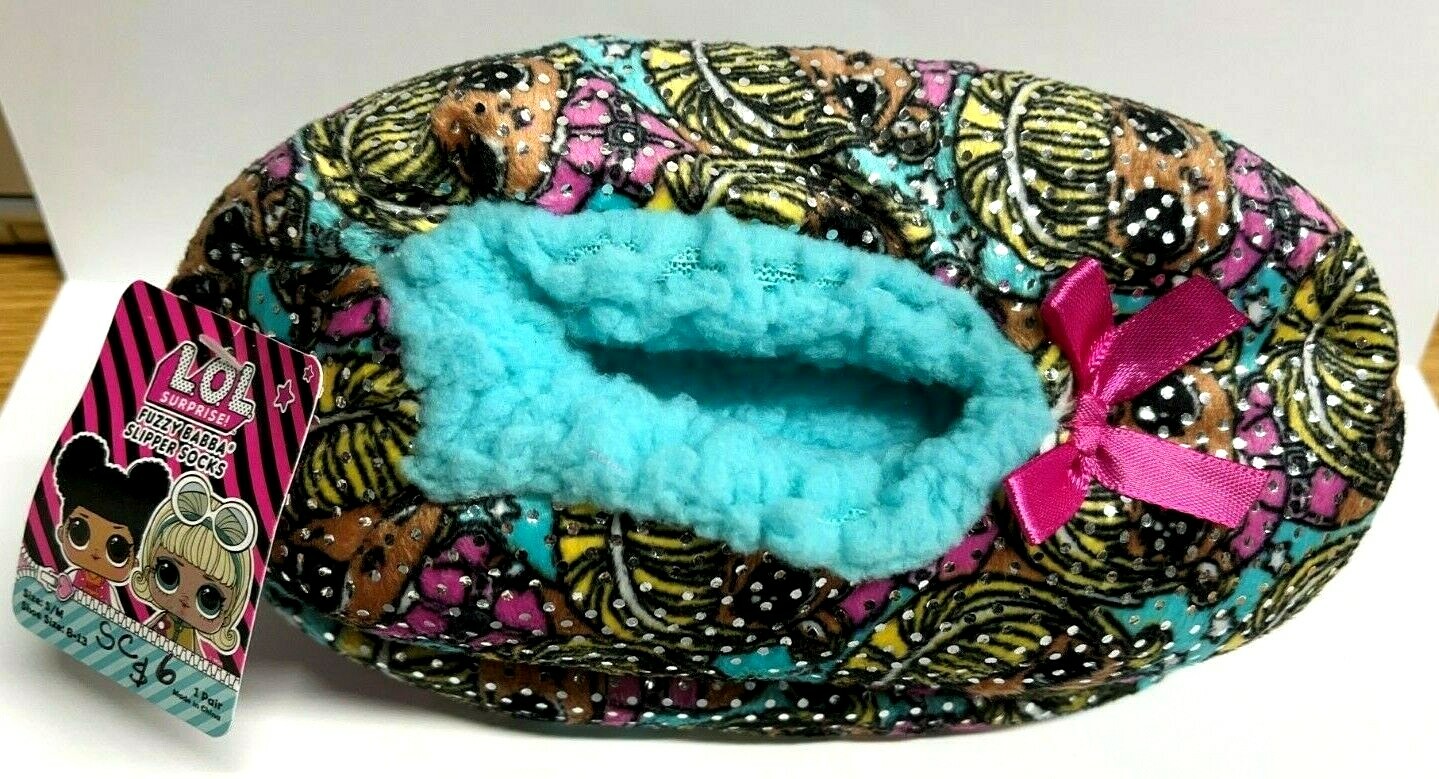 Girls Slipper Socks LOL Surprise Fuzzy Babba Kids SIZE S/M Shoe size 8 ...