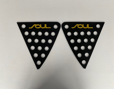 Window Glass Sports Plate C Pillar Yellow 2p for 2014 2018 Kia Soul