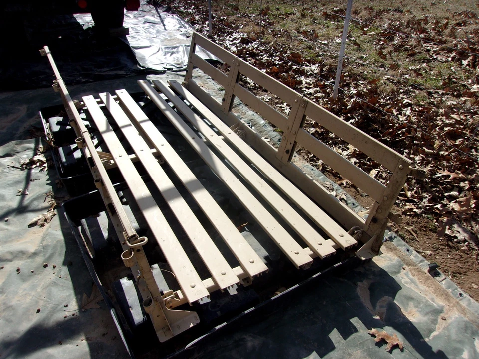 MILITARY SURPLUS 2 MAN HMMWV M998 TAN TROOP SEATS WITH HARDWARE TRUCK - US ARMY - Image 2 of 4