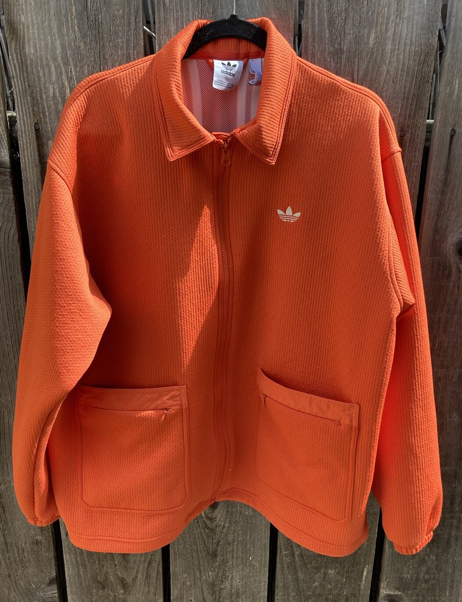 Men's Adidas Orange Full-Zip Sweatshirt Solid Trefolis L Pockets - Main Image