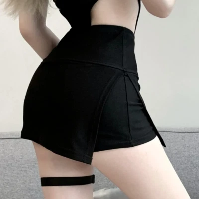S-XL Jupe Mini Slit Skort Sport Fitness Pour Femmes Noir Abricot Gris Neuf - Photo 1/4