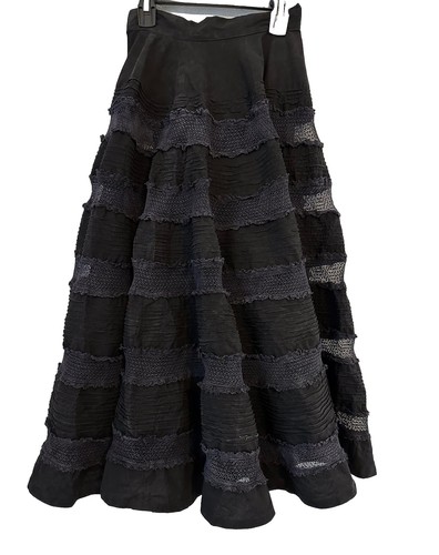 Vintage 1950s Black Mexican Circle Skirt | 1950s Vintage Full  23" waist