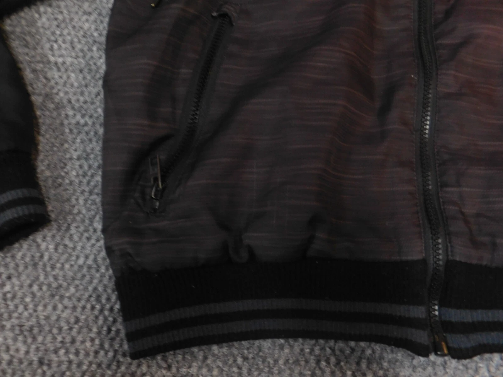 Reebok Mens Jacket M purple black Hoodie full zip drawstring blue - product detail image 4