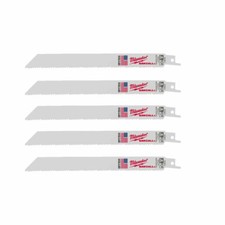 Image of 5 x Milwaukee 48475093 reciprocating saw blades shark sabre wood metal S1122HF