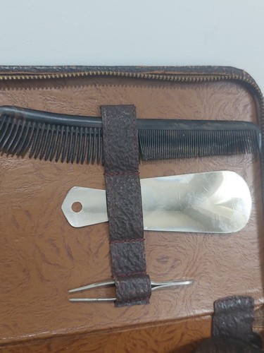 Gentleman Leather Travel Case Toiletry Talon Zippered Vintage Mens Gentlemen - Picture 5 of 21