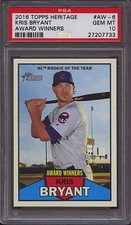 2016 Topps Heritage Award Winners AW-6 Kris Bryant Award Winners PSA 10 Gem Mint