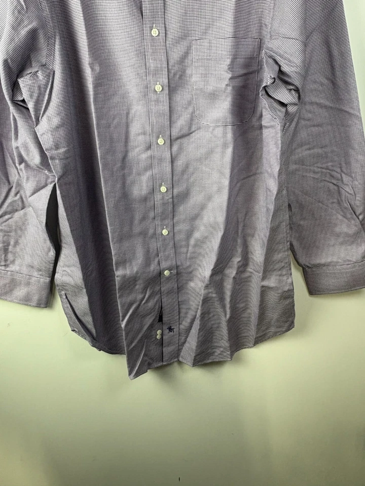 Camisa abotonada Hart Schaffner Marx para hombre talla 16,5/34 púrpura a cuadros manga larga Foto 4 de 4