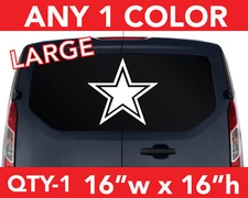  DALLAS COWBOYS "STAR" ONLY WALL AUTO DECAL STICKER 16"w x 16"h ANY 1 COLOR