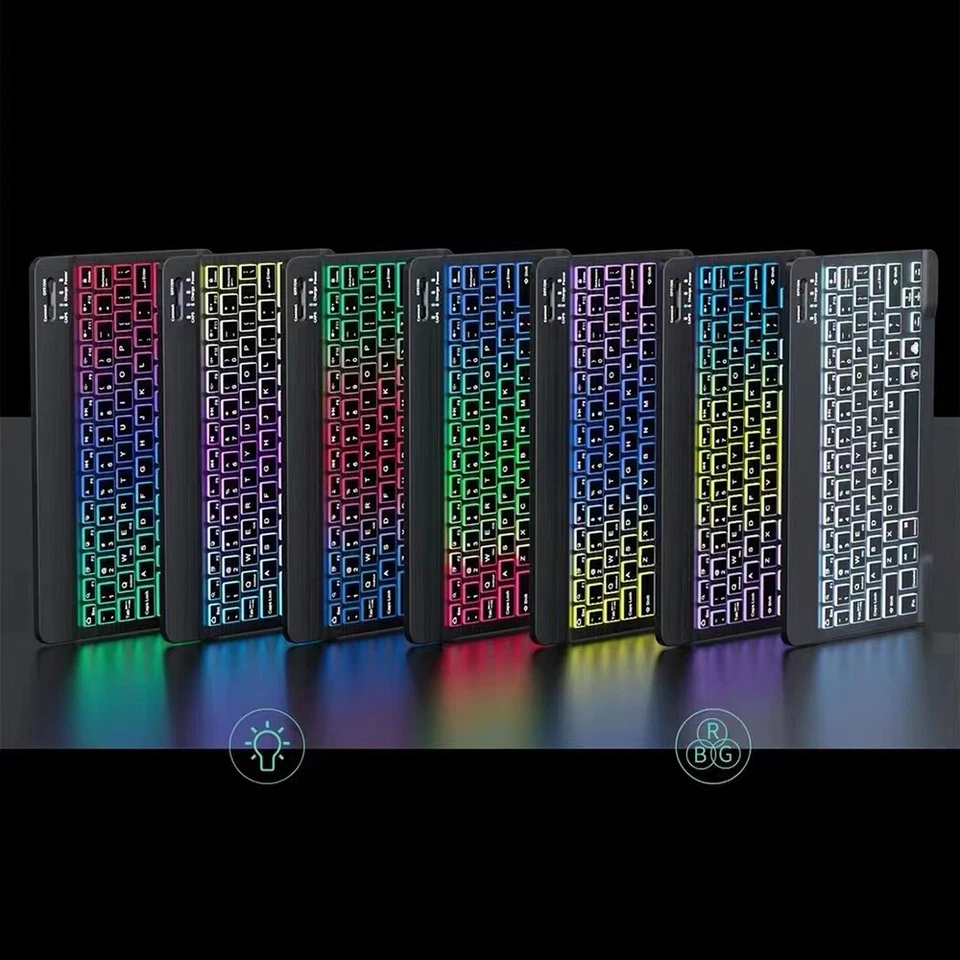 Backlight Wireless Bluetooth keyboard ultrathin Portable Rechargeable mute mini - Image 4 of 4