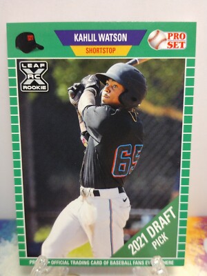 Kahlil Watson RC 2021 Leaf Pro Set Baseball Miami Marlins 