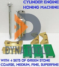 Cylinder Engine Hone Kit 3-1/2" To 6-1/2" Honing Machine + 4x Grit Green Stones 