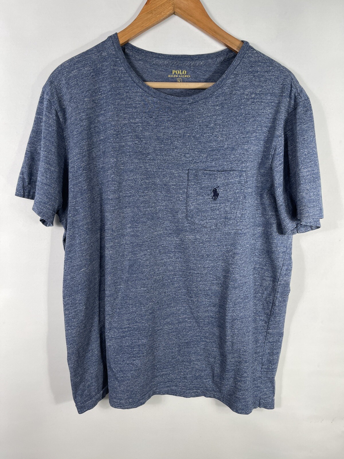 PONY Polo Ralph Lauren uomo maglietta grande blu erica girocollo manica corta