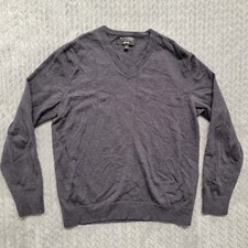 Banana Republic Sweater Mens Size Large Gray Baruffa Merino Wool Pullover Crew