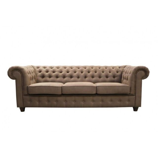 Classic Chesterfield Sofa Set 3+2+1 Furniture Upholstery Leather+Wood+Cotton New TR11463