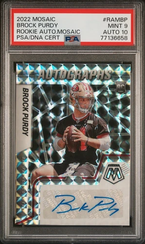 2022 Mosaic Brock Purdy Rookie Auto #RAM-BP PSA 9 49ers