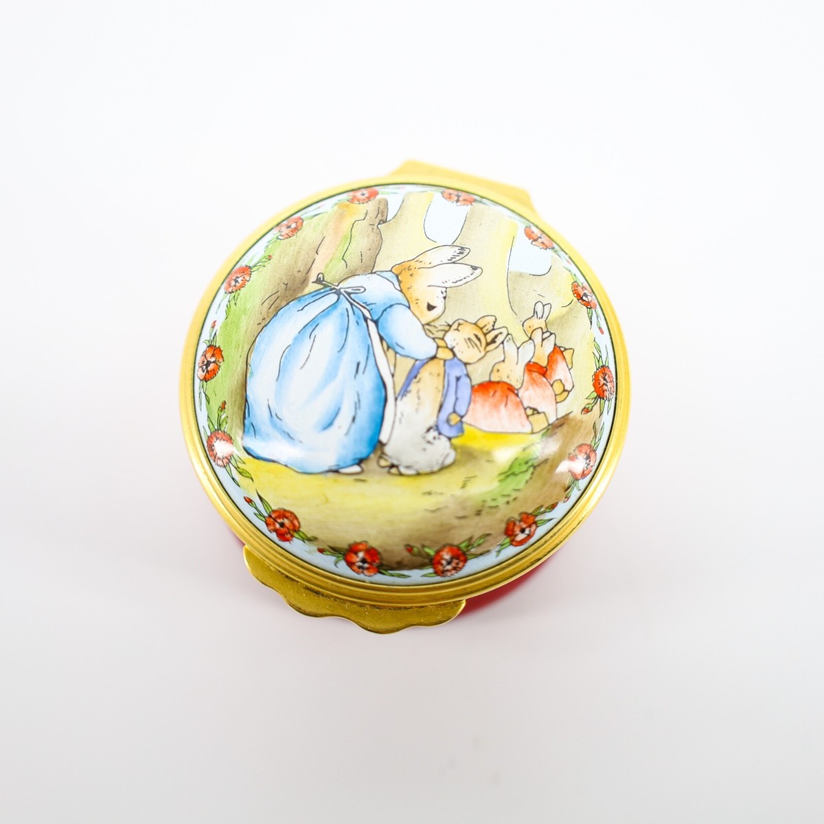 HALCYON DAYS ピーターラビット小物入れ Halcyon Days Beatrix Potter - Mrs. Rabbit & Peter Rabbit Hinged