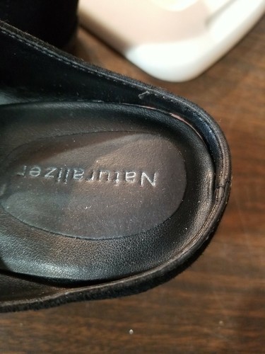 Naturalizer Black Tatem Clog Mules Comfort Flats Suede 10M 882P62 - Picture 5 of 9
