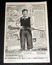 1947 OLD MAGAZINE PRINT AD, DAISY AIR RIFLES AND BUCK ROGERS ATOMIC PISTOL SET 