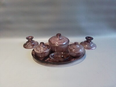 Davidson Amethysten Cloud Glas Schminktisch Set.