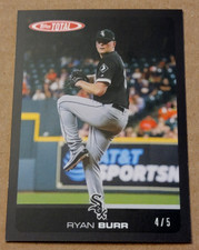 2019 Topps Total #623B Ryan Burr Black Parallel 4/5 Made - White Sox