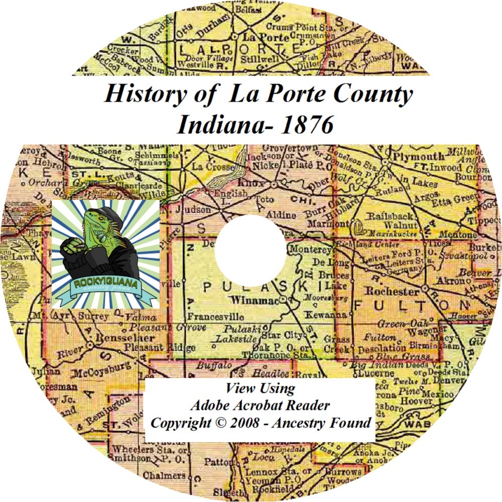 1876 History & Genealogy of LA PORTE County Indiana IN eBay