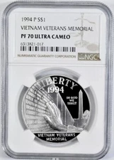 1994 VIETNAM MEMORIAL Silver $1 NGC PF70💥FLAWLESS QUALITY💥