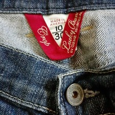LUCKY BRAND GENE MONTESANO Dungarees Womens Size 10/30 Crop USA MADE Distressed