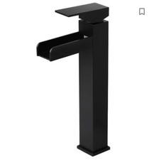 matte black waterfall single hole bathroom faucet